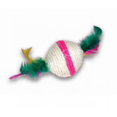 Когтеточка шарик с перьями малый Unizoo
